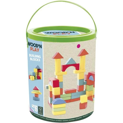WoodnPlay - Barril 100 Boques De Construcción De Madera 4 WoodnPlay - Barril 100 Boques De Construcción De Madera - Imagen 2