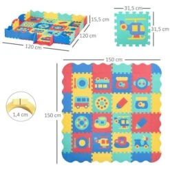 Homcom - Alfombra Puzzle Infantil 36 Piezas De Espuma EVA -Famosa || LOL Surprise Ventas medias 674