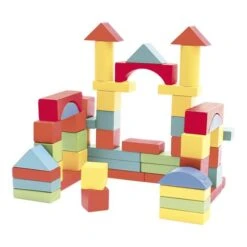 WoodnPlay - Barril 100 Boques De Construcción De Madera